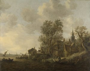 Veduta di una città su un fiume da Jan Josephsz van Goyen